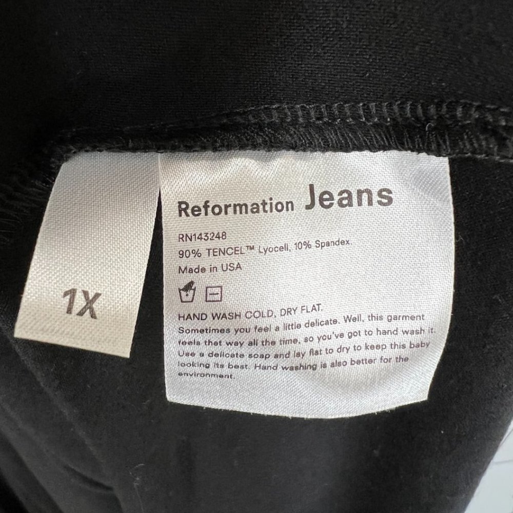 NWT Reformation Jeans Black Mary Midi Dress - Picture 13 of 14